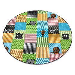 RUGSX Tapis pour enfants ZOO Cercle animaux cercle 133 cm 