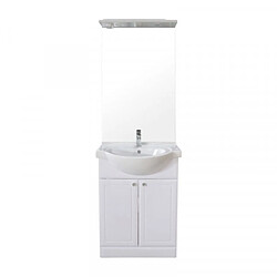 Dansmamaison Meuble de salle de bain 3en1 2 portes 60 cm Blanc - KUOGA