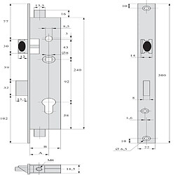 Avis Serrure 3 points pêne dormant demi-tour variaxe 39 mm - STREMLER - 2270.39.0