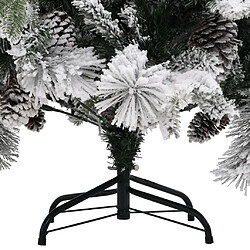 Avis vidaXL Sapin de Noël à flocons de neige et pommes de pin 225 cm PVC/PE