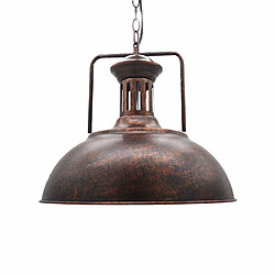 Stoex Suspension Lustre Industriel abat-jour Ø33cm Éclairage Antique Métal Rétro Pendentif Plafond Lumière E27,Rouille