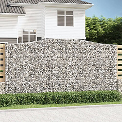 vidaXL Panier de gabions arqué 400x50x200/220 cm Fer galvanisé