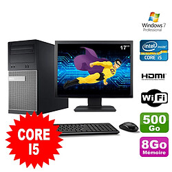 Lot PC Tour DELL 3010 MT I5-2400 Graveur 8Go 500Go HDMI Wifi W7 + Ecran 17" - Occasion