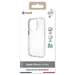 Muvit Coque pour iPhone 14 Pro Max Souple et Anti-rayures Transparent