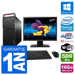 PC Tour Lenovo M700 Ecran 27" Intel G4400 RAM 16Go Disque 500Go Windows 10 Wifi - Occasion