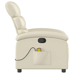 Acheter vidaXL Fauteuil inclinable de massage Crème Similicuir