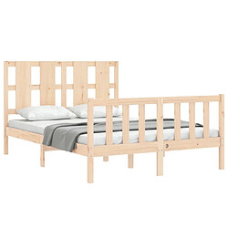 Acheter Maison Chic Cadre/structure de lit avec tête de lit pour adulte - Lit Moderne Chambre 120x200 cm bois massif -MN45033