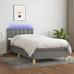 Sommier à lattes,Cadre à lattes de lit et matelas et LED pour Adulte Gris foncé 100x200 cm -MN97592