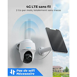 Reolink 4MP 3G/4G LTE Caméra Surveillance sans Fil sur Batterie, Pan & Tilt, Zoom 16X, Vision nocturne, Smart Détection, Audio Bidirectionnel