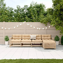 vidaXL Salon de jardin 5 pcs avec coussins Bois de pin massif 