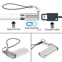 Acheter Wewoo Adaptateur de chargeur de Apple Pencil Shell en aluminium pour iPad Pro Argent