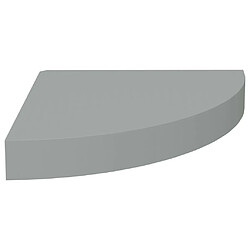 vidaXL Étagère d'angle flottante gris 25x25x3,8 cm MDF