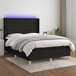 Sommier à lattes,Cadre à lattes de lit pour Adulte matelas et LED Noir 140x190 cm Tissu -MN87224