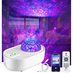 Universal Projecteur Star, Campbell 3 dans projecteur 1 étoile luminaire de nuit avec télécommande, haut-parleur Bluetooth, bruit blanc doux, minuterie, rotation à 360 °, adapté pour les fêtes, enfants, adultes, (blanc)