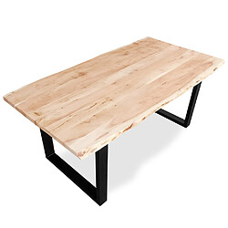 ICONIK INTERIOR Table à manger rectangulaire - Design industriel - Bois - Dingo Bois naturel