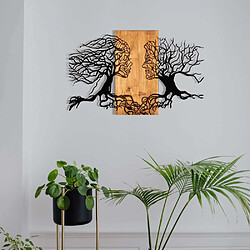 Hanah Home Décoration murale en métal et bois Arbres 92 x 58 cm.