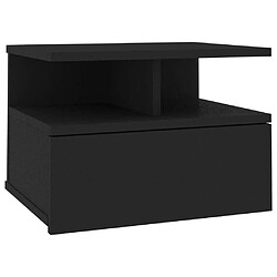 Maison Chic Table de chevet Table de Nuit Meuble de Rangement flottante Noir 40x31x27 cm Aggloméré