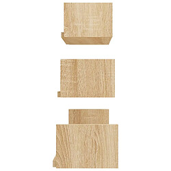 Acheter vidaXL Étagères murales 3 pcs Chêne sonoma Bois d'ingénierie