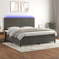 Sommier à lattes LED,Cadre à lattes de lit avec matelas pour Adulte Gris foncé 200x200 cm -MN54823