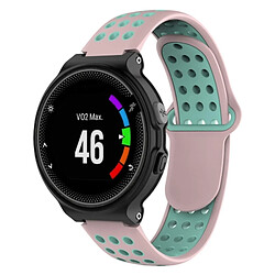 Wewoo Bracelet pour montre connectée Dragonne sport en silicone bicolore Garmin Forerunner 220 / Approach S5 / S20 Vert menthe + rose pâle 