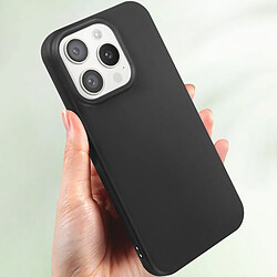 Mayaxess Coque pour iPhone 15 Pro Silicone Souple Revêtement Fin Noir