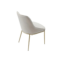 Vente-Unique Lot de 6 chaises en velours et métal doré - Beige - DRINKA pas cher