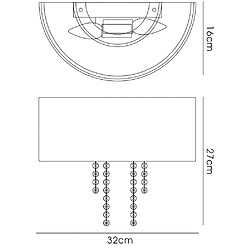 Avis Luminaire Center Applique murale Nerissa avec Abat jour noir 2 Ampoules chrome poli/cristal