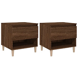 vidaXL Tables de chevet 2 pcs Chêne brun 50x46x50 cm Bois d’ingénierie