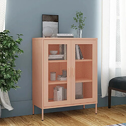 vidaXL Armoire de rangement Rose 80x35x101,5 cm Acier