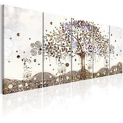 Decoshop26 Tableau toile de décoration murale impression premium en 5 parties sur châssis en bois motif Arbre géométrique 200x80cm 11_0014310