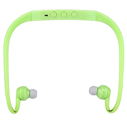 Wewoo Casque Bluetooth Sport vert pour les smartphone et iPad ordinateur portable MP3 ou autres périphériques audio, stockage maximum de carte SD: 8 Go étanche à la transpiration stéréo sans fil écouteurs intra-auriculaires avec micro SD, 