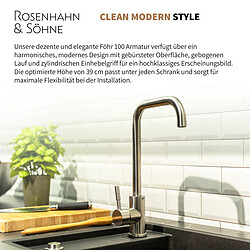 Rosentahl Rosenhahn & Söhne Föhr 100 Robinet de cuisine en acier inoxydable brossé (82SS03)