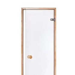 Desineo Porte de Sauna en verre sécurite 8 mm cadre en pin 60 x 190 transparente