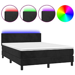 vidaXL Sommier à lattes de lit avec matelas LED Noir 140x190cm Velours