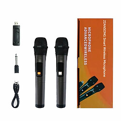 Microphone Sans Fil S22 Uhf Usb 3.5Mm 6.35Mm 1 À 2 Micro Portable Pour Discours De Réunion Karaoké 