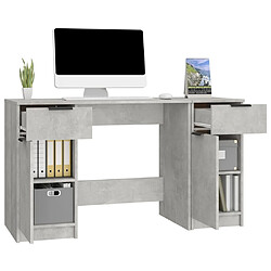 Acheter vidaXL Bureau avec armoire latérale Gris béton Bois d'ingénierie