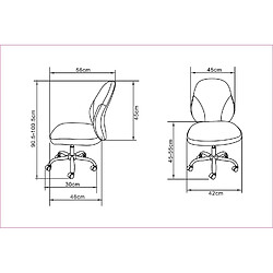 La Chaise Espagnole Oviedo - Fauteuil/Chaise de Bureau, Simili Cuir, Noir, 45x46x100,5 pas cher