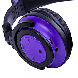 Acheter General Casque Bluetooth V5.0, casque sans fil avec microphone antibruit, 4 heures de lecture casque sans fil avec microphone, casque léger pliable(Violet)