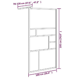 Maison Chic Paroi de douche | Écran de douche | Cloison de douche 100x195 cm ESG Verre Blanc -GKD99636 pas cher