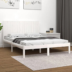 Maison Chic Lit Moderne Chambre - Cadre/structure de lit pour adulte Blanc Bois massif 180x200 cm Super King -MN91986