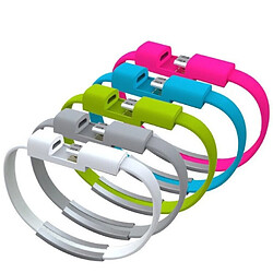 Shot Cable Bracelet Micro USB pour SAMSUNG Galaxy S4 Mini Android Chrome Chargeur USB 25cm Connecteur (BLANC)