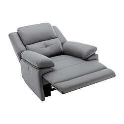 Vente-Unique Fauteuil relax électrique en tissu gris DOLENE pas cher