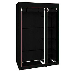 Dressing en tissu avec portes à fermeture éclair Nyana Home Dimensions 170x110x45 cm Noir