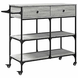 Maison Chic Desserte de cuisine | Chariot de cuisine | Meuble de rangement roulant sonoma gris 105x42x95 cm bois d'ingénierie -GKD23089