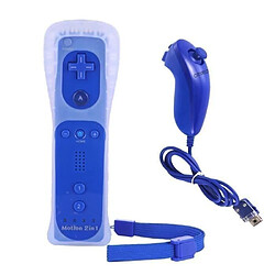 Manette Wiimote Motion Plus intégré avec étui de protection et Nunchuk pour Wii U et Wii - Bleu - M3