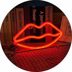 Universal LED Neon Sign Lampe Murale Chaleureuse Décoration De Chambre Illuminée Chambre Enfant Vacances Bar Fête Mariage Noël (Lèvres)