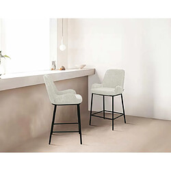 Lisa Design Salinas - lot de 2 chaises de bar - en velours côtelé - beige - H65 cm