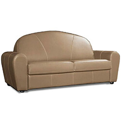 Inside 75 Canapé lit CLUB DELUXE convertible EXPRESS 120 cm cuir taupe clair matelas 16 cm