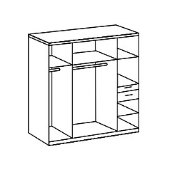 Avis Pegane Armoire, meuble de rangement coloris imitation chêne Flagstaff, rechampis graphite -  Longueur 180 x Hauteur 198 x Profondeur 58 cm 