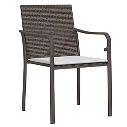 Avis Maison Chic Lot de 4 Chaises de jardin,Fauteuil d'extérieur et coussins marron 56x59x84 cm rotin -MN55791